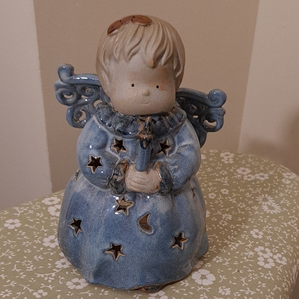 Ceramic Angel Figurine Candle Holder